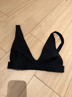 ZARA Black V-Neck Sleep Bralette - Women Intimates
